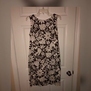 London Times Brown and White Floral Dress